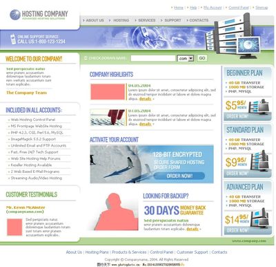 主机服务器类网页与网站设计 要素、技巧与实例